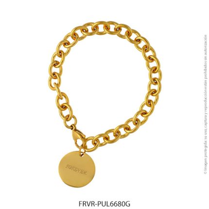 Pulsera Acero Dorado Forever 6680G