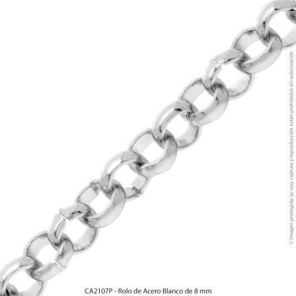Rolo de Acero Blanco de 8 mm