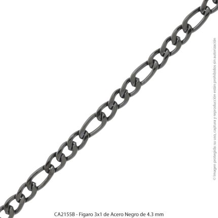 Figaro 3x1 de Acero Negro de 4.3 mm