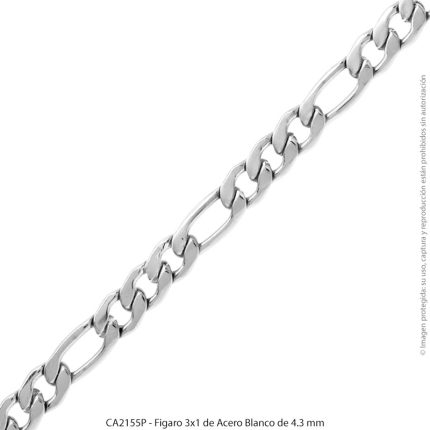 Figaro 3x1 de Acero Blanco de 4.3 mm