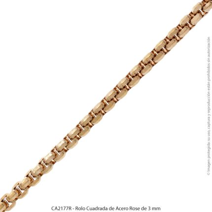 Rolo Cuadrada de Acero Rose de 3 mm
