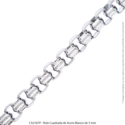 Rolo Cuadrada de Acero Blanco de 5 mm