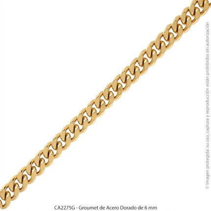 Groumet de Acero Dorado de 6 mm
