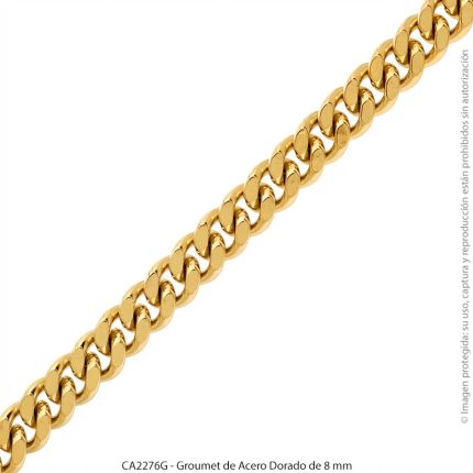 Groumet de Acero Dorado de 8 mm