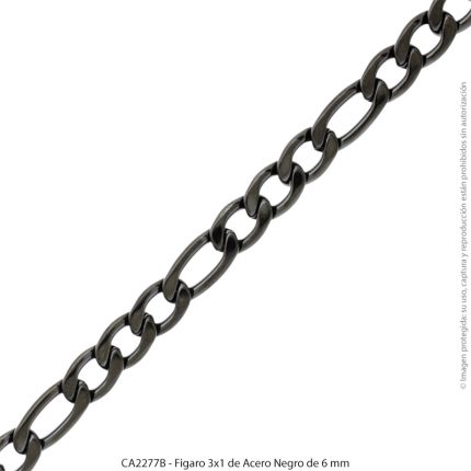 Figaro 3x1 de Acero Negro de 6 mm
