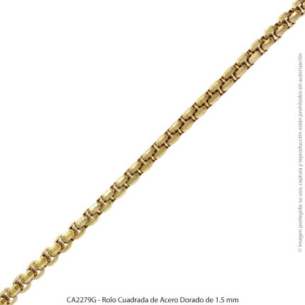 Rolo Cuadrada de Acero Dorado de 1.5 mm