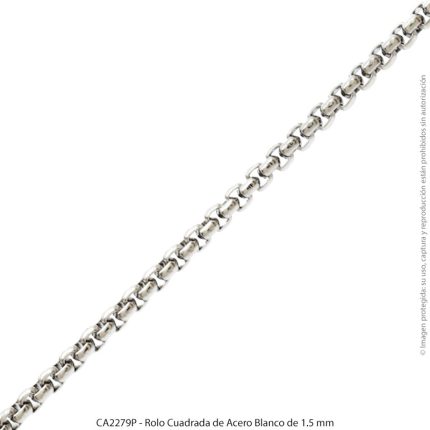 Rolo Cuadrada de Acero Blanco de 1.5 mm