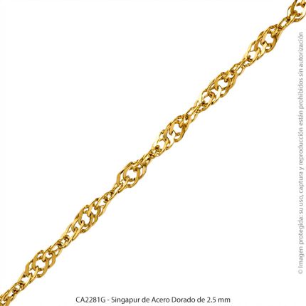 Singapur de Acero Dorado de 2.5 mm