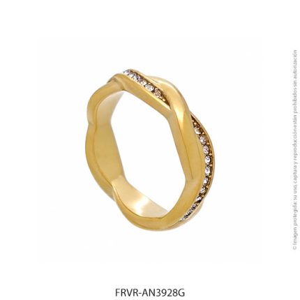 Anillo de Acero Dorado Forever 3928G