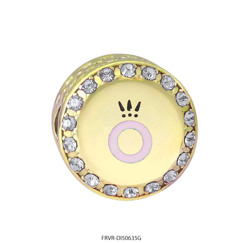 FRVR-DI50635G Dije de Acero Dorado Forever 50635G
