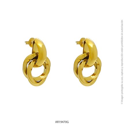 Aro de Acero Dorado Forever 19470G