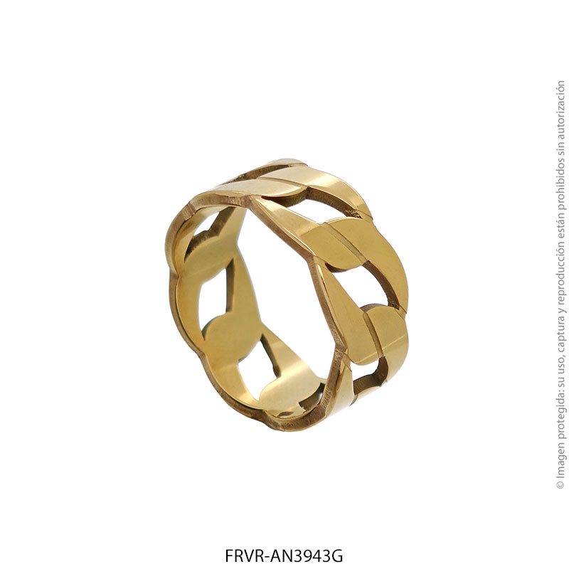 FRVR-AN3943G Anillo de Acero Dorado Forever 3943G