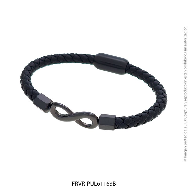 FRVR-PUL61163B Pulsera de Acero Negro Forever 61163B