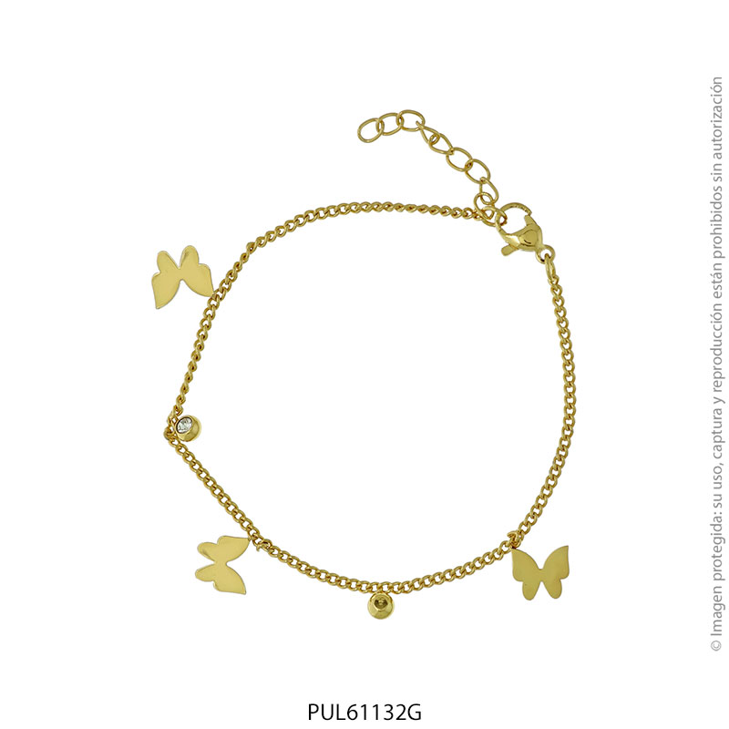 PUL61132G Pulsera de Acero Dorado Forever 61132G