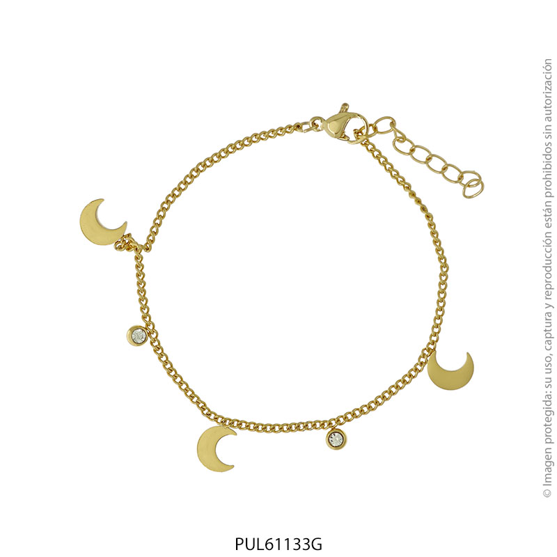PUL61133G Pulsera de Acero Dorado Forever 61133G