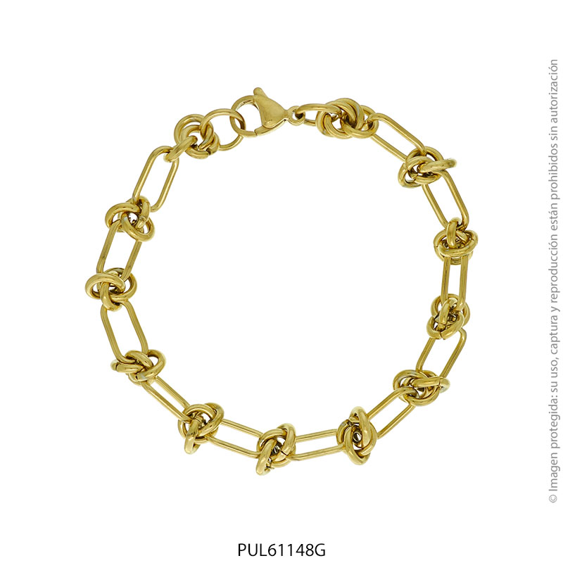 PUL61148G Pulsera de Acero Dorado Forever 61148G