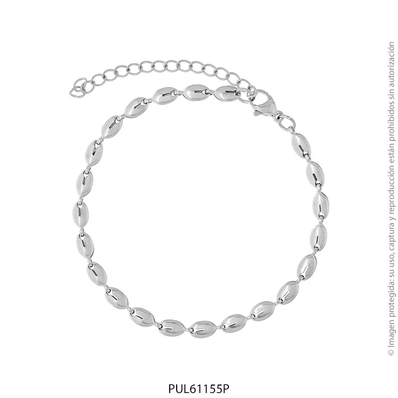 PUL61155P Pulsera de Acero Blanco Forever 61155P