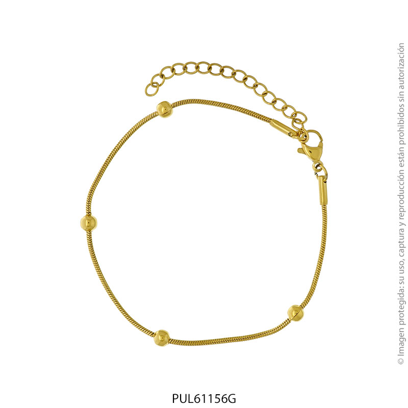 PUL61156G Pulsera de Acero Dorado Forever 61156G