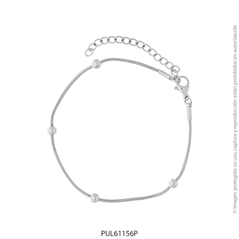 PUL61156P Pulsera de Acero Blanco Forever 61156P