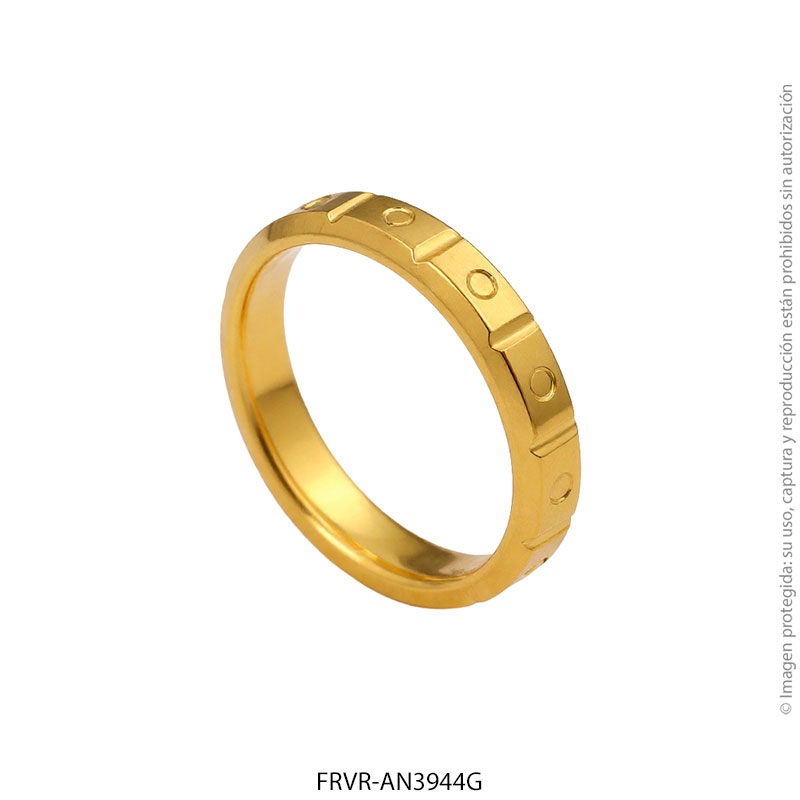 FRVR-AN3944G Anillo de Acero Dorado Forever 3944G
