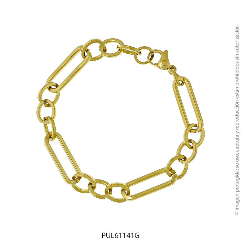 PUL61141G Pulsera de Acero Dorado Forever 61141G