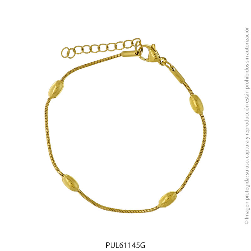 PUL61145G Pulsera de Acero Dorado Forever 61145G
