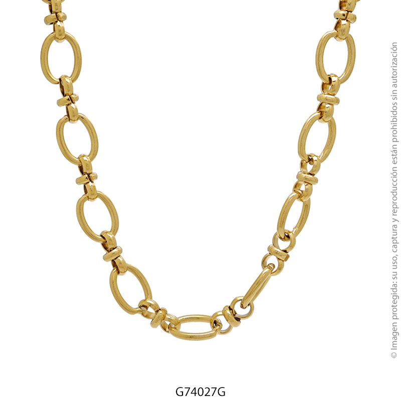 G74027G Gargantilla de Acero Dorado Forever 74027G